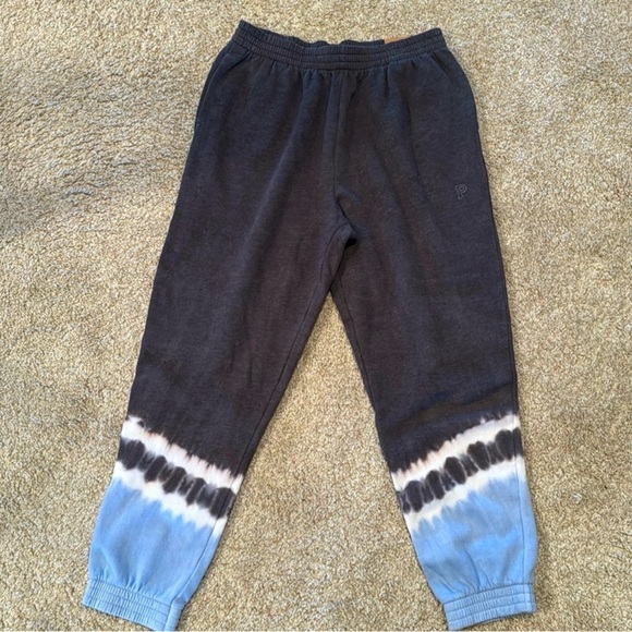 PINK Victoria's Secret Black Tee with Blue Tie-Dye Sleeves - Picture 4 of 5